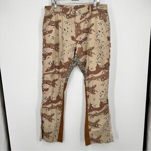 MNML Tan and Brown Desert Camo Raw Hem Cargo Pants